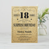 Invitation Surprise 18e anniversaire Parties scintillant Noir (Debout devant)