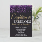 Invitation Surprise 18e anniversaire Parties scintillant viol (Debout devant)