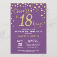 Surprise 18e anniversaire Purple and Gold Diamond