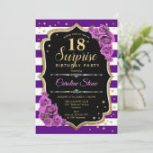Invitation Surprise 18e anniversaire - Purple Gold (Debout devant)