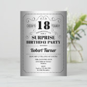 Invitation Surprise 18e anniversaire - Silver Black (Debout devant)