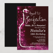 Invitation Surprise 18e anniversaire Vin vieilli à la perfect (Devant / Derrière)