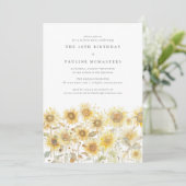 Invitation SURPRISE 18e fête d'anniversaire Boho Summer Sunfl (Debout devant)