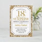 Invitation Surprise 18e fête d'anniversaire - Gold White (Debout devant)