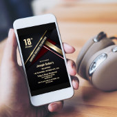 Invitation Surprise 18ème Gold Type Anniversaire