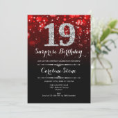 Invitation Surprise 19e anniversaire - Argent Noir Rouge (Debout devant)