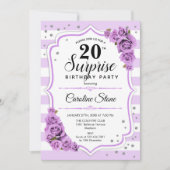 Invitation Surprise 20e anniversaire - Blanc pourpre (Devant)