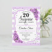 Invitation Surprise 20e anniversaire - Blanc pourpre (Debout devant)