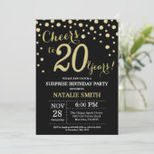Invitation Surprise 20e anniversaire Diamant noir et or (Debout devant)