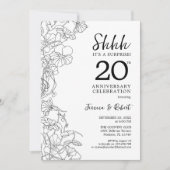 Invitation Surprise 20e anniversaire Noir Blanc (Devant)