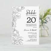 Invitation Surprise 20e anniversaire noir et blanc (Debout devant)