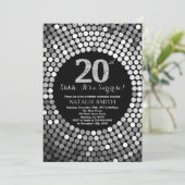 Invitation Surprise 20e anniversaire Parties scintillant noir (Debout devant)