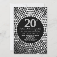 Surprise 20e anniversaire Parties scintillant noir