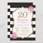 Invitation surprise 20e anniversaire Pink Black Go (Devant / Derrière)