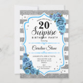 Invitation Surprise 20e anniversaire - Silver White Blue (Devant)