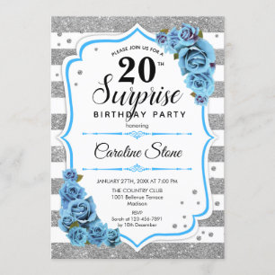 Invitation Surprise 20e anniversaire - Silver White Blue