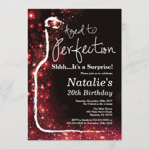 Invitation Surprise 20e anniversaire Vin vieilli au rouge par