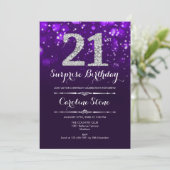 Invitation Surprise 21e anniversaire - Argent violet (Debout devant)