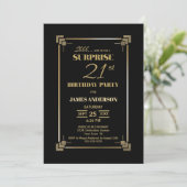 Invitation Surprise 21e anniversaire Black and Gold Party (Debout devant)