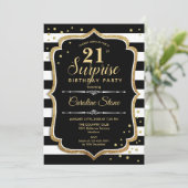 Invitation Surprise 21e anniversaire - Black White Gold (Debout devant)