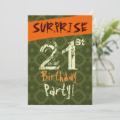 Invitation SURPRISE 21e anniversaire Chocolat vert orange W50 (Debout devant)