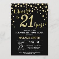 Surprise 21e anniversaire Diamant noir et or