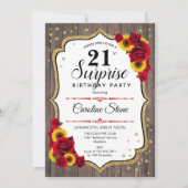 Invitation Surprise 21e anniversaire - Gold White Red Invitat (Devant)