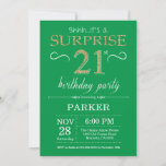 Invitation surprise 21e anniversaire Green and Gol<br><div class="desc">Invitation surprise 21e anniversaire avec Arrière - plan de Parties scintillant vert et or. Anniversaire adulte. Hommes ou femmes Anniversaire Invitation. Quel que soit l'âge.
Pour plus de personnalisation,  cliquez sur le bouton "Customiser" et utilisez notre outil de conception pour modifier ce modèle.</div>