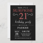 Invitation surprise 21e anniversaire Noir et Rouge<br><div class="desc">Invitation surprise 21e anniversaire avec Arrière - plan de Parties scintillant noir et rouge. Tableau de bord. Anniversaire adulte. Hommes ou femmes Anniversaire Invitation. Quel que soit l'âge.
Pour plus de personnalisation,  cliquez sur le bouton "Customiser" et utilisez notre outil de conception pour modifier ce modèle.</div>