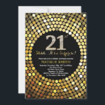 Invitation Surprise 21e anniversaire Parties scintillant noir<br><div class="desc">Invitation surprise 21e anniversaire. Parties scintillant Noir et Or. Diamant d'or. Fête d'anniversaire pour adulte. Pour hommes ou femmes. Pour plus de personnalisation,  cliquez sur le bouton "Customiser" et utilisez notre outil de conception pour modifier ce modèle.</div>