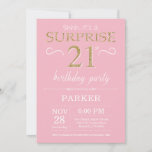 Invitation Surprise 21e anniversaire Parties scintillant rose<br><div class="desc">Invitation surprise 21e anniversaire avec Arrière - plan de Parties scintillant rose et or. Anniversaire adulte. Hommes ou femmes Anniversaire Invitation. Quel que soit l'âge.
Pour plus de personnalisation,  cliquez sur le bouton "Customiser" et utilisez notre outil de conception pour modifier ce modèle.</div>