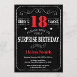 Invitation surprise 21e anniversaire rouge et noir<br><div class="desc">Invitation Surprise 18e anniversaire Typographie rouge et noire. Tableau de bord. Arrière - plan noir et blanc. Anniversaire adulte. Hommes ou femmes, anniversaire. Enfants Garçon ou fille Ado Anniversaire adolescente Invitation . 13e 15e 16e 18e 20e 21e 30e 40e 50e 60e 70e 80e 90e 100e. N'Importe Quel Âge. Pour plus...</div>