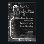 Invitation Surprise 21e anniversaire Vin vieilli à la perfect<br><div class="desc">Surprise 21ème Invitation Anniversaire de Vins. Vieilli à la perfection. Vin rouge. Invitation Dégustation De Vins. Champagne Parties scintillant noir et argent. 18ème 20ème 21ème 30ème 40ème 50ème 60ème 70ème 80ème 90ème 100ème, tout âge. Pour plus de personnalisation, cliquez sur le bouton "Customiser" et utilisez notre outil de conception pour...</div>