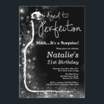Invitation Surprise 21e anniversaire Vin vieilli à la perfect<br><div class="desc">Surprise 21ème Invitation Anniversaire de Vins. Vieilli à la perfection. Vin rouge. Invitation Dégustation De Vins. Champagne Parties scintillant noir et argent. 18ème 20ème 21ème 30ème 40ème 50ème 60ème 70ème 80ème 90ème 100ème, tout âge. Pour plus de personnalisation, cliquez sur le bouton "Customiser" et utilisez notre outil de conception pour...</div>