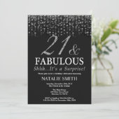 Invitation Surprise 21e anniversaire Vingt et un et fabuleux (Debout devant)