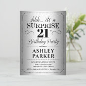 Invitation Surprise 21e fête d'anniversaire - Argent (Debout devant)