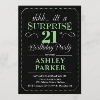 Surprise 21e fête d'anniversaire - Black Green