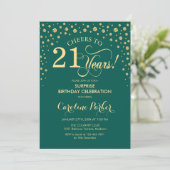Invitation Surprise 21e fête d'anniversaire - Emerald Green G (Debout devant)