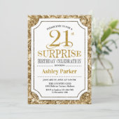 Invitation Surprise 21e fête d'anniversaire - Gold White (Debout devant)