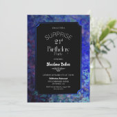 Invitation Surprise 21e fête d'anniversaire Noir avec frontiè (Debout devant)