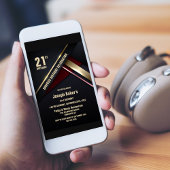 Invitation Surprise 21e Gold Type Anniversaire