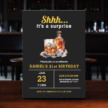 Invitation Surprise 21e Whiskey Bourbon fête d'anniversaire<br><div class="desc">Levez un verre pour célébrer avec style avec cette invitation pour la fête d'anniversaire du Whiskey Adulte Bourbon. Dotée d'un design rustique mais sophistiqué inspiré par les étiquettes classiques du whisky, cette invitation est parfaite pour les amateurs d'esprits fins. Avec une typographie audacieuse et des tons riches et terreux, il...</div>