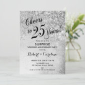Invitation Surprise 25e anniversaire de mariage - Argent (Debout devant)