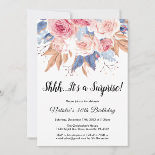 Invitation Surprise 30e anniversaire Aquarelle Botanique Flor