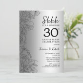 Invitation Surprise 30e anniversaire Argent Noir (Debout devant)