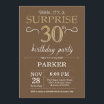 Invitation Surprise 30e anniversaire Brown et Parties scintil<br><div class="desc">Invitation surprise 30e anniversaire avec Arrière - plan Parties scintillant Brown et or. Anniversaire adulte. Hommes ou Femmes Anniversaire Invitation. N'importe quel âge. Pour plus de personnalisation,  cliquez sur le bouton "Customiser" et utilisez notre outil de conception pour modifier ce modèle.</div>