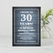 Invitation Surprise 30e anniversaire Country Wood Party (Debout devant)