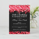 Invitation Surprise 30e anniversaire de fête Lumières rouges (Debout devant)