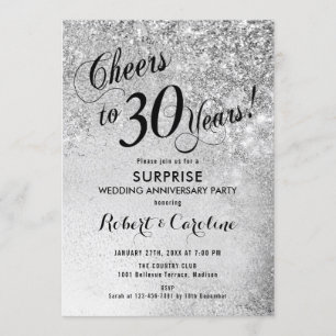Invitation Surprise 30e anniversaire de mariage - Argent