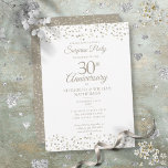 Invitation Surprise 30e anniversaire de Mariage Coeurs Confet<br><div class="desc">Doté de délicats coeurs d'amour confetti. Personnalisez avec vos trente ans spéciaux anniversaire de perles informations de fête surprise en lettres chic. Conçu par Thisisnotme©</div>